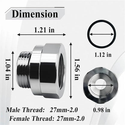 Oil Drain Valve Adapter & O-ring for 27mm-2.0 Drain Plug Thread