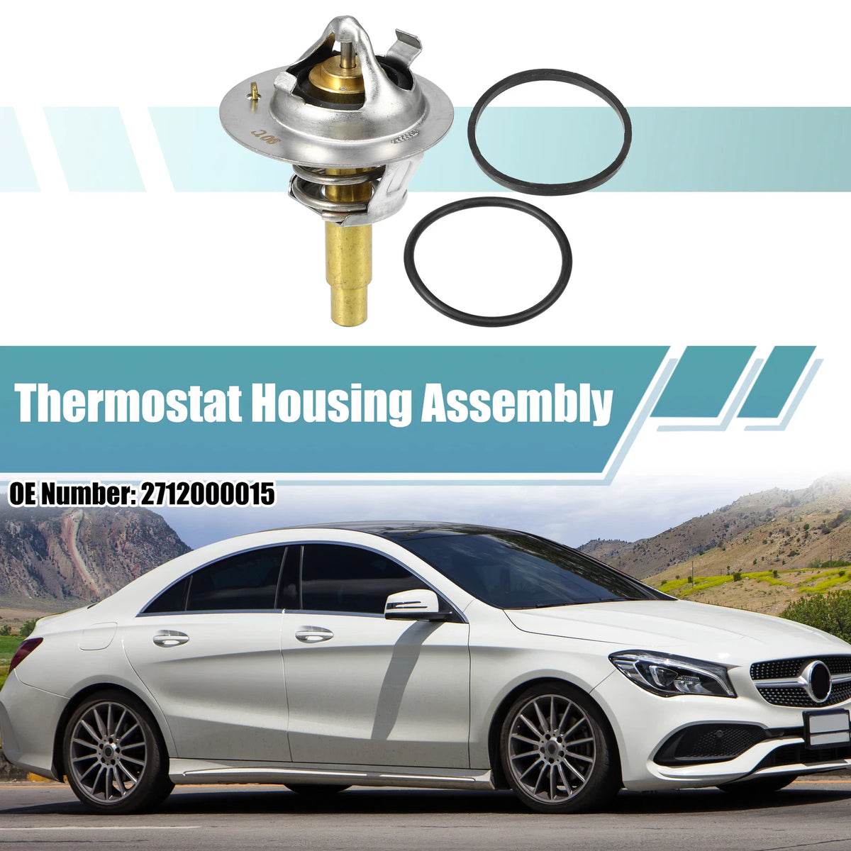 Engine Coolant Thermostat for Mercedes-Benz C230 (2003–2005) 2712000015