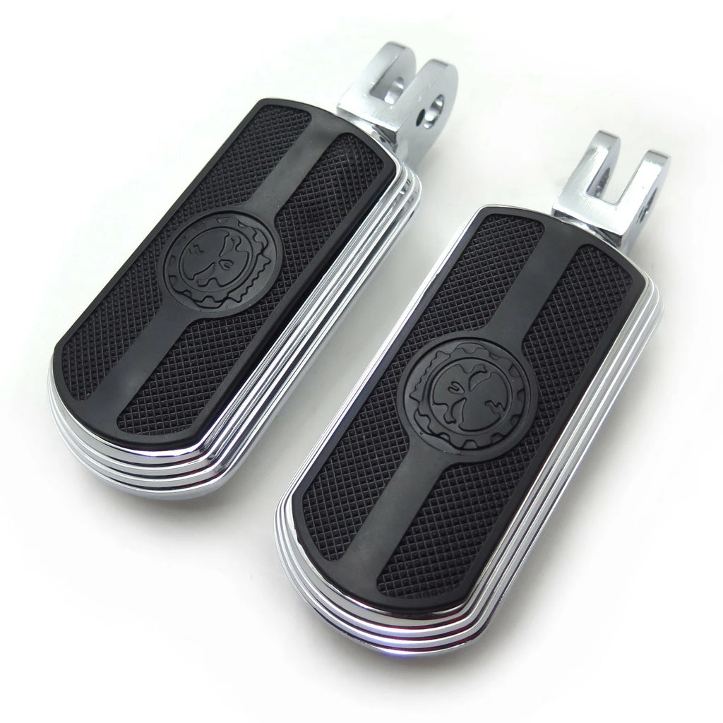 Skull Rubber Footpeg Set for Triumph Legend (1999–2001) Chrome