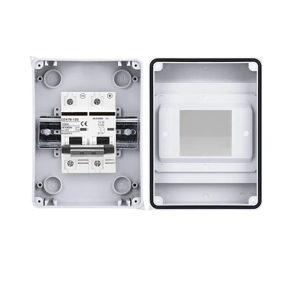 2 Pole PV Disconnect Box DC1000V Circuit Breaker for Solar Panels (6A 125A)