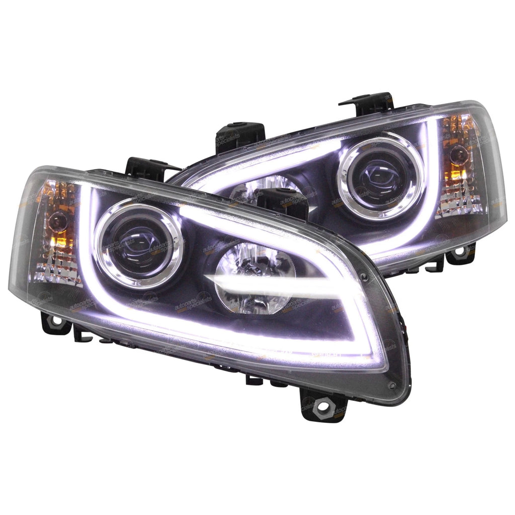 Projector LED Bar DRL Headlights Black for Holden VE Series 2 Commodore (2010–2013)