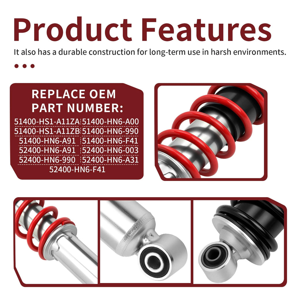 Set of 2 Front Rear Shocks Absorbers for Honda TRX 250EX 250X (2001–2009)