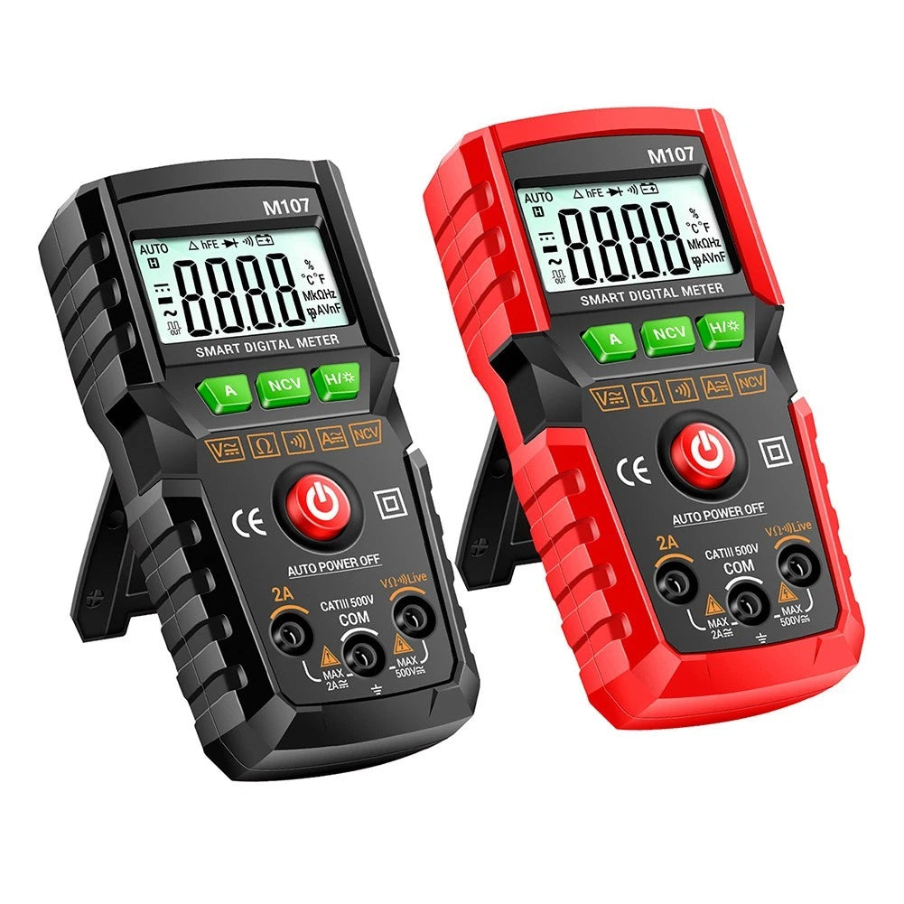 M107 Digital Multimeter for Portable Use (4000 Counts, Flashlight, Stand)