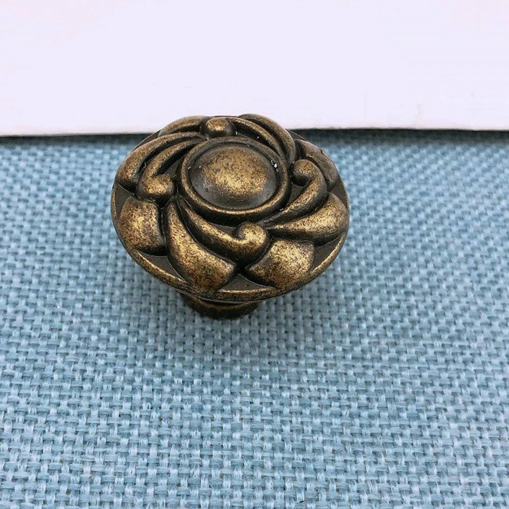 2Pcs Vintage Flower Drawer Knob Pull Handle for Jewelry Box Cabinet Hardware