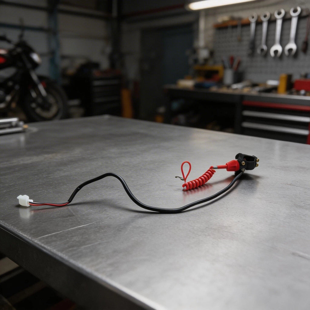 Compact Engine Stop Button with Tether for ATV Motorcycle (2010–2023)