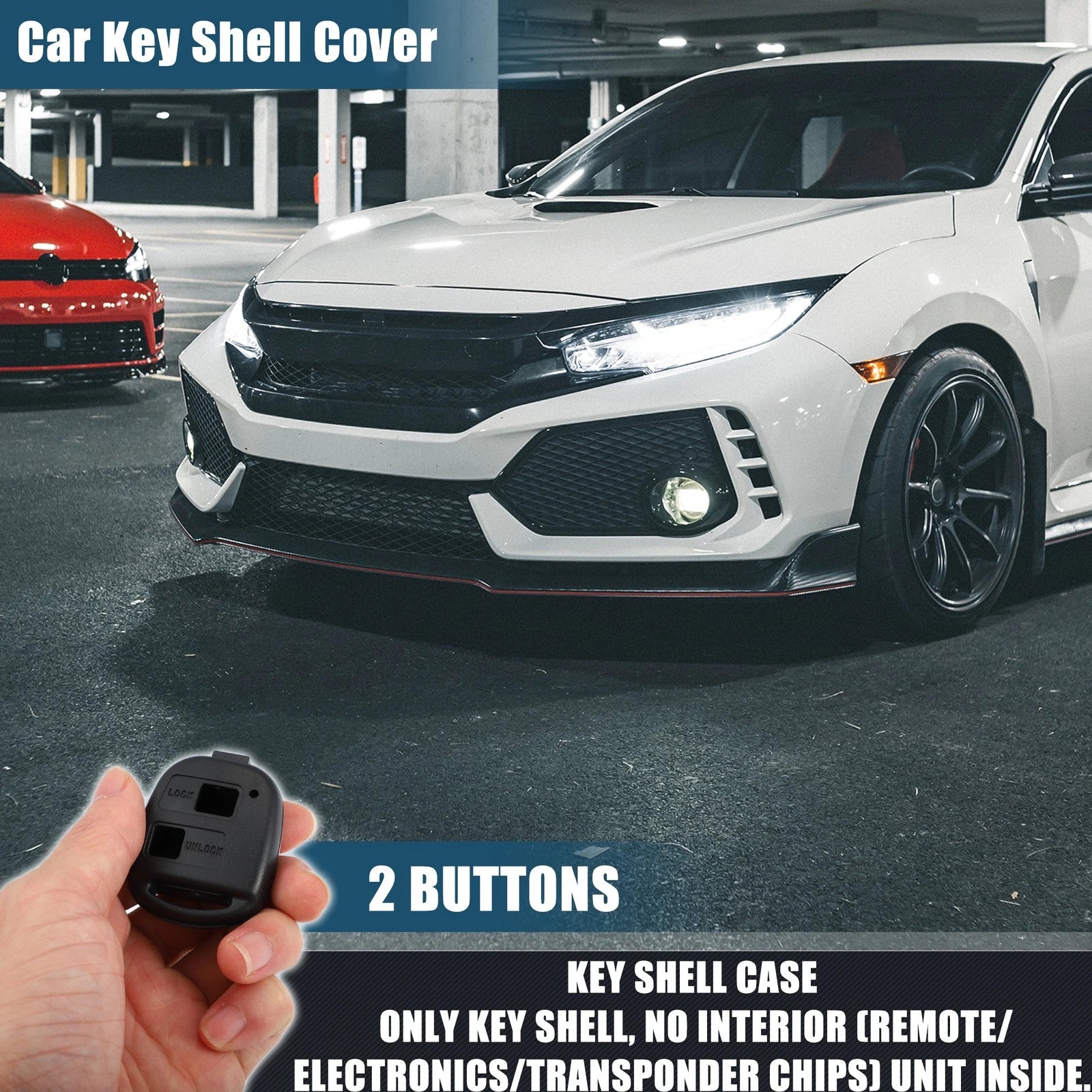 2 Button Keyless Remote Key Shell Cover Replacement for Toyota Corolla Rav4 (2010–2024)