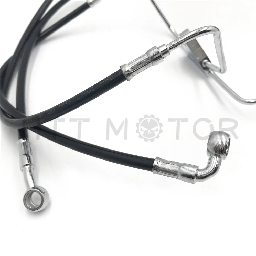 Front +8" Black Vinyl Brake Line Kit for Harley Touring (2008–2013)