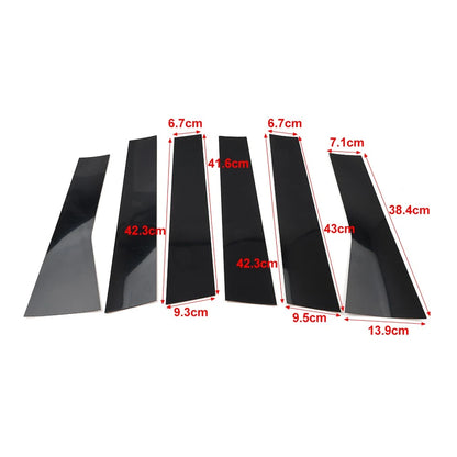 Pillar Post Door Window Trim Kit for Mitsubishi Outlander (2022–2024) Black