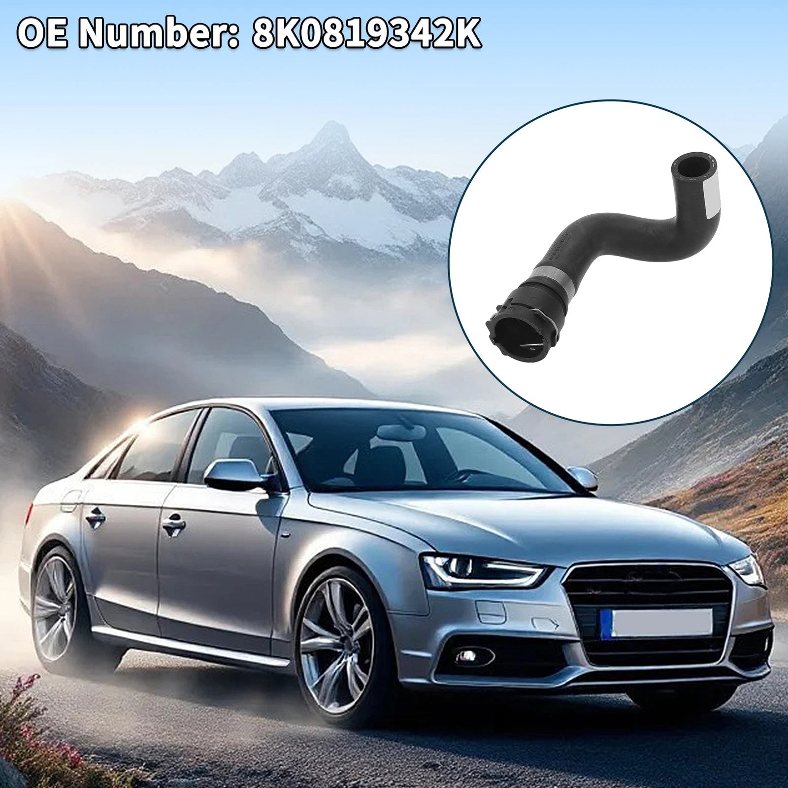 Radiator Hose Heating Water Pipe for Audi A4L (2008–2015) Rubber 1Pc