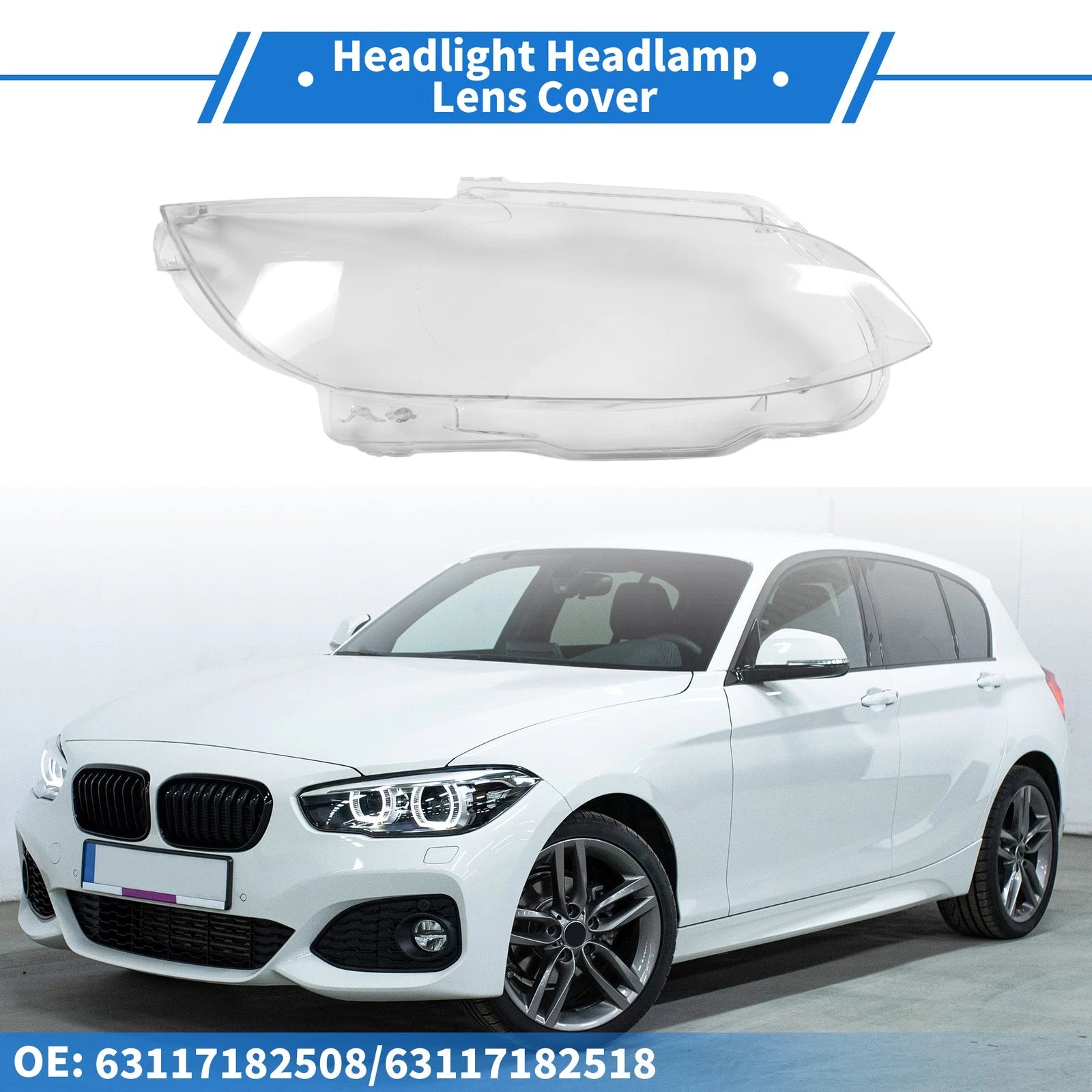Headlight Lens Cover Front Right Replacement for BMW M3 E92 Coupe (2008–2013)