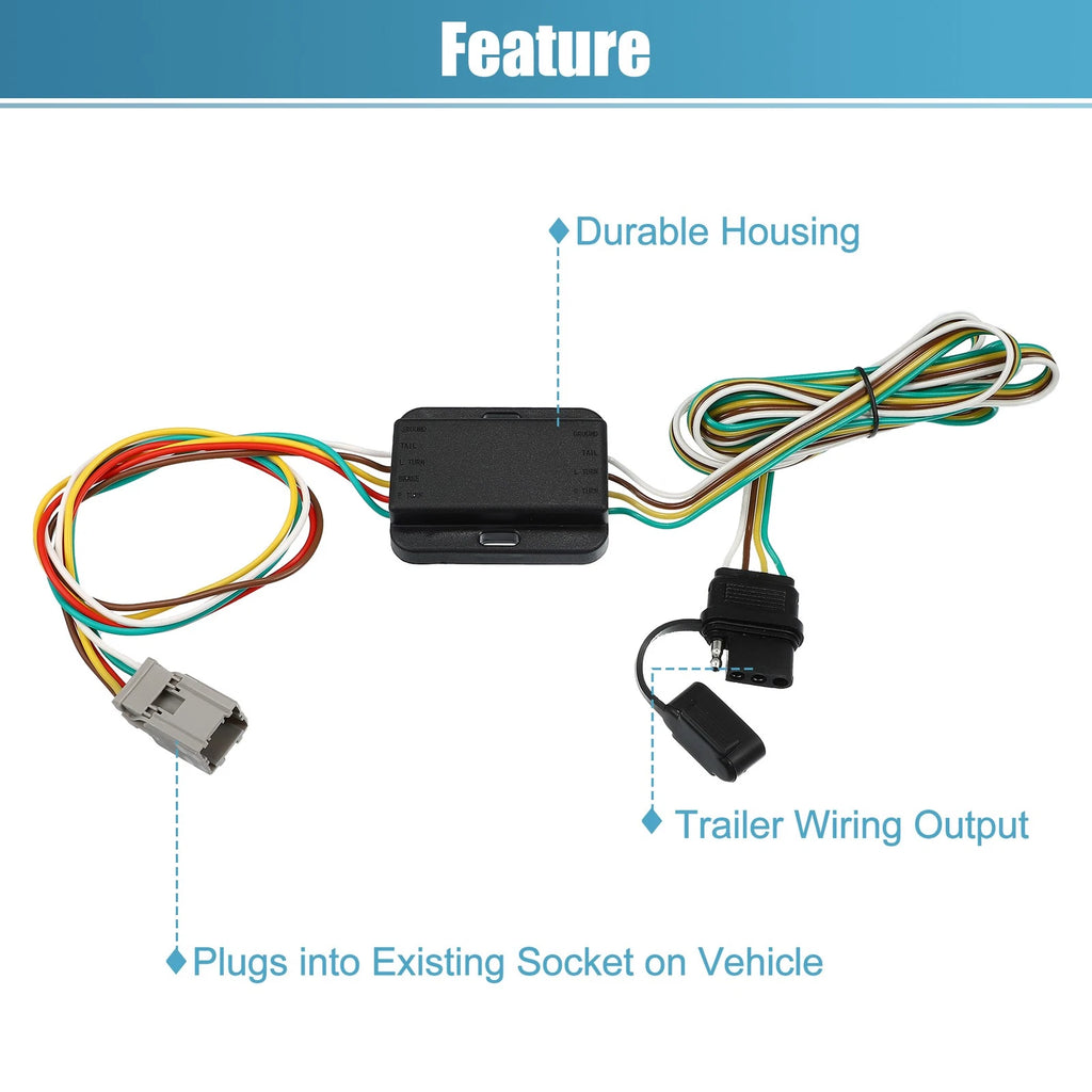 Trailer Wiring Harness 4 Pin Replacement Set for Honda Accord (1994–2002)