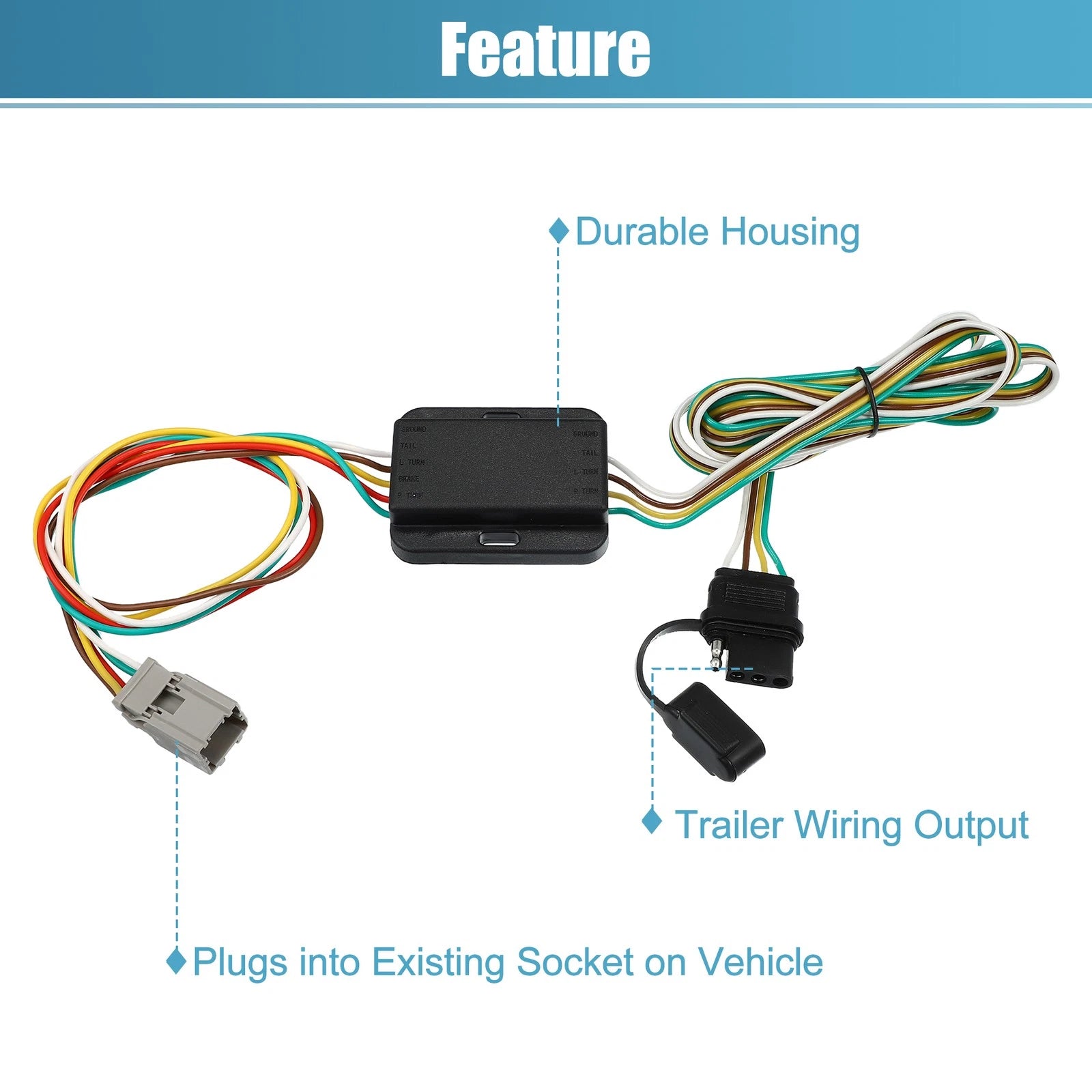 Trailer Wiring Harness 4 Pin Replacement Set for Honda Accord (1994–2002)