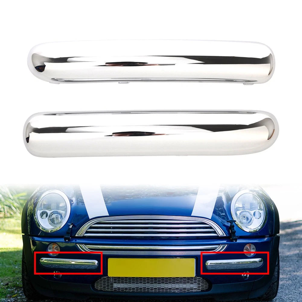 Set of 2 Front Bumper Chrome Trim Molding for Mini Cooper One Cabrio (2001–2004)