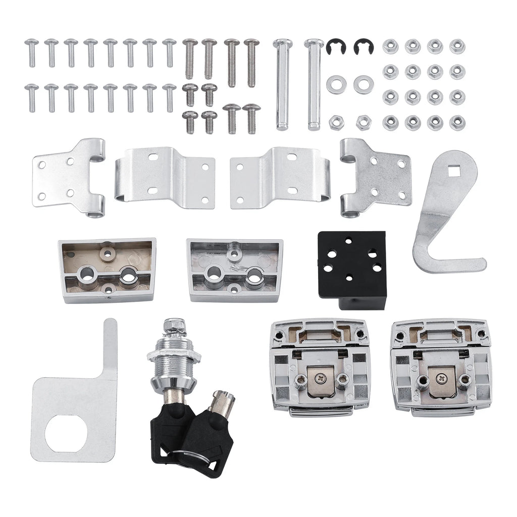 Chrome Trunk Latches Hinges Lock for Harley Touring Glide (1988–2013)