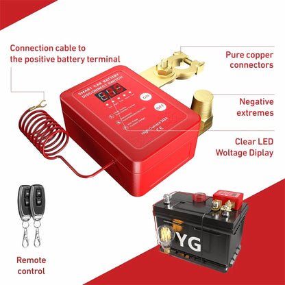 Remote Battery Disconnect Switch with LED Voltage Display 12V 240A for Car Truck