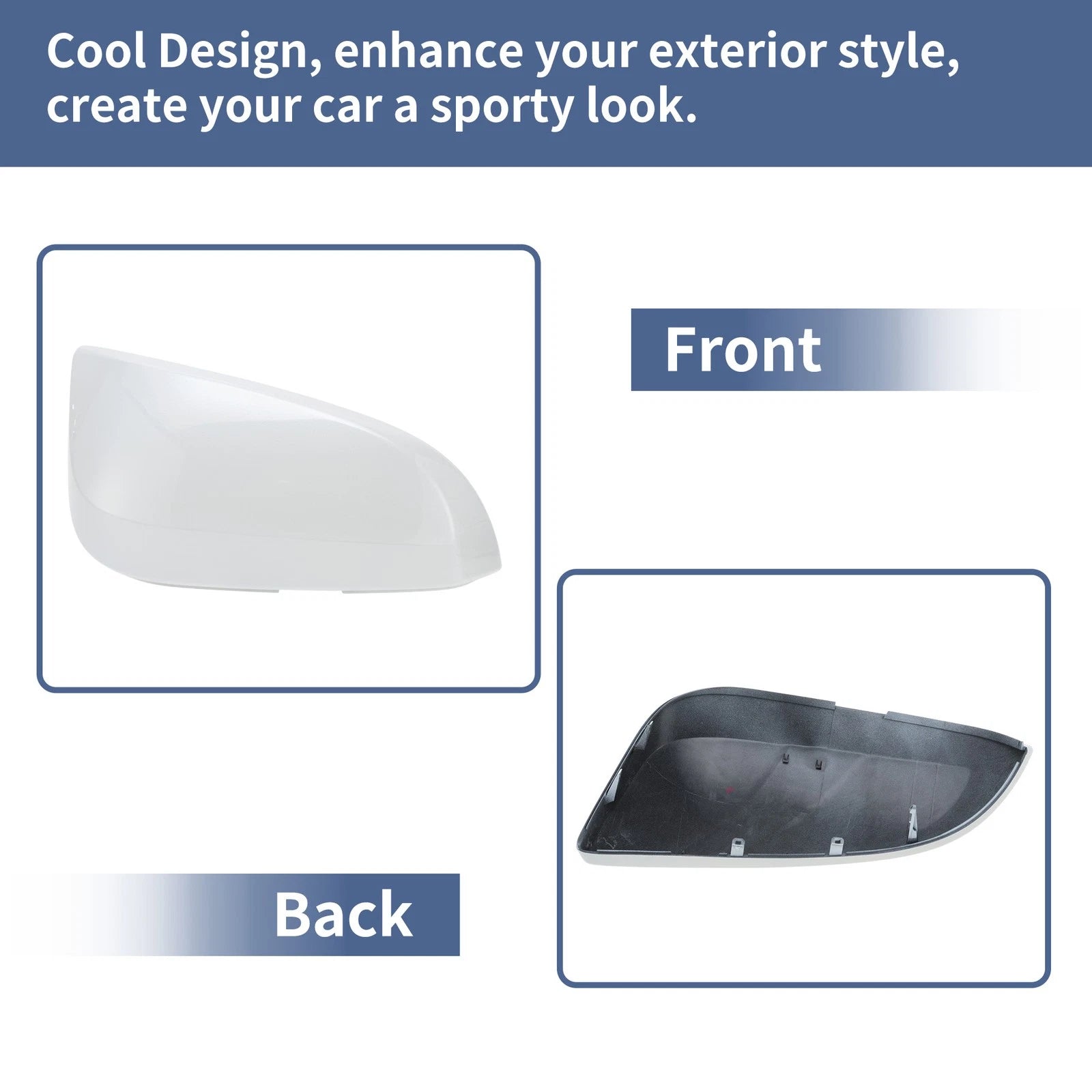 Right Side Mirror Cover Cap Replacement White for Toyota 4Runner (2013–2023)