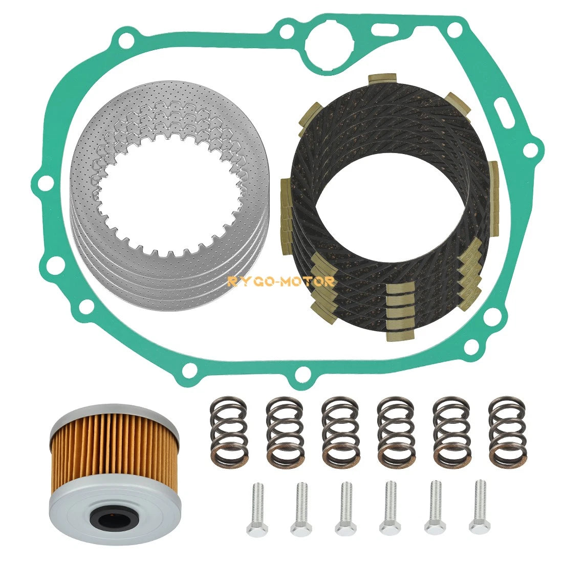 Clutch Plate Kit with Heavy Duty Springs for Kawasaki KLX110 KLX110L DRZ110 Z125 PRO (2002–2023)