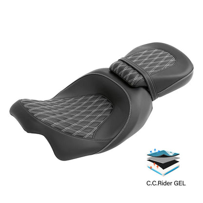 Gel Seats for Harley Street Road Glide (2009–2023) - Black & White