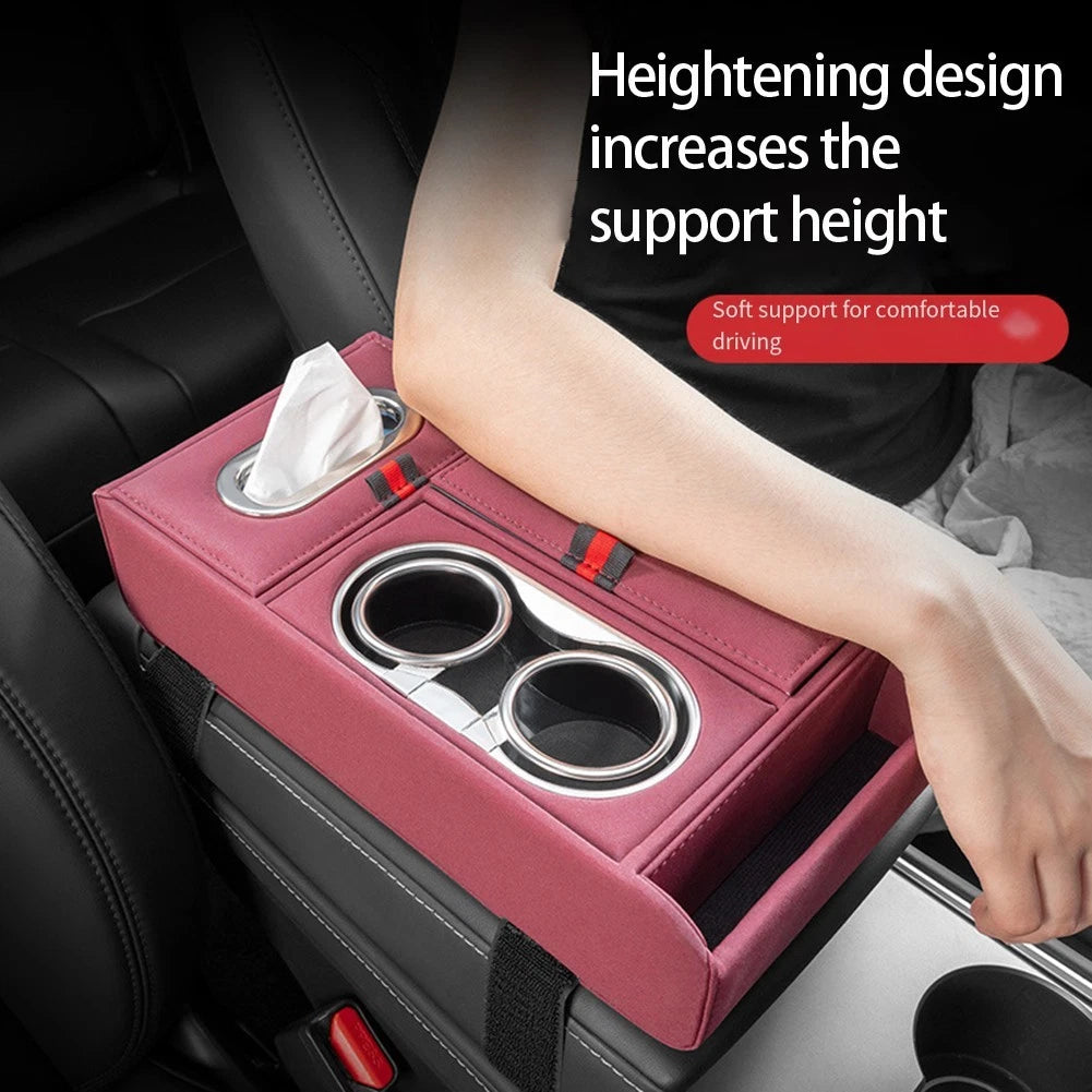 Armrest Pad with Cup Holders for Universal Fit (2010–2023)