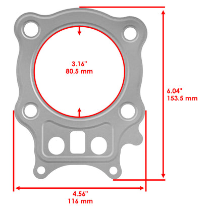 Head and Valve Cover Gasket for Honda Rancher 350 TRX350FE 4WD (2001–2004)