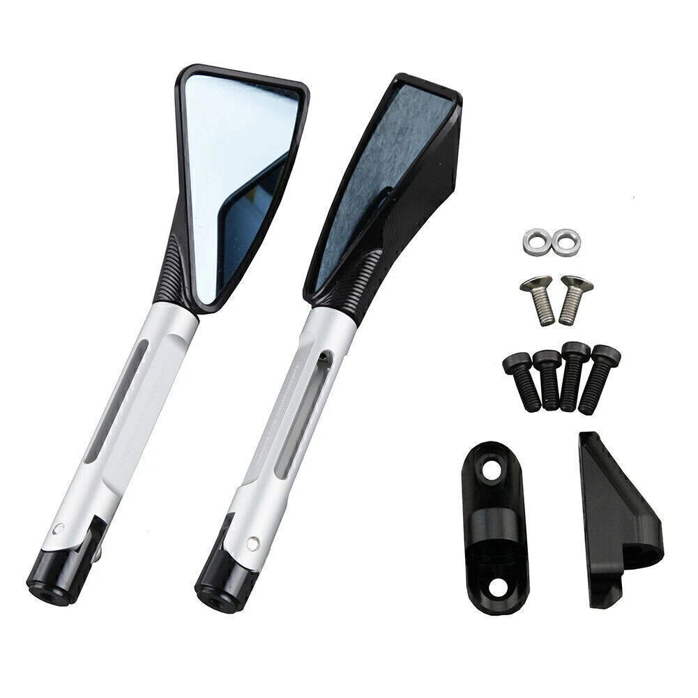 CNC Rearview Side Mirrors for Kawasaki Ninja ZX6R (2009–2011) Silver