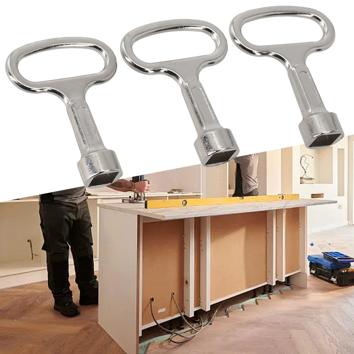 Set of 3 Square Key 8mm Vent Key for Water Taps and Heating Systems