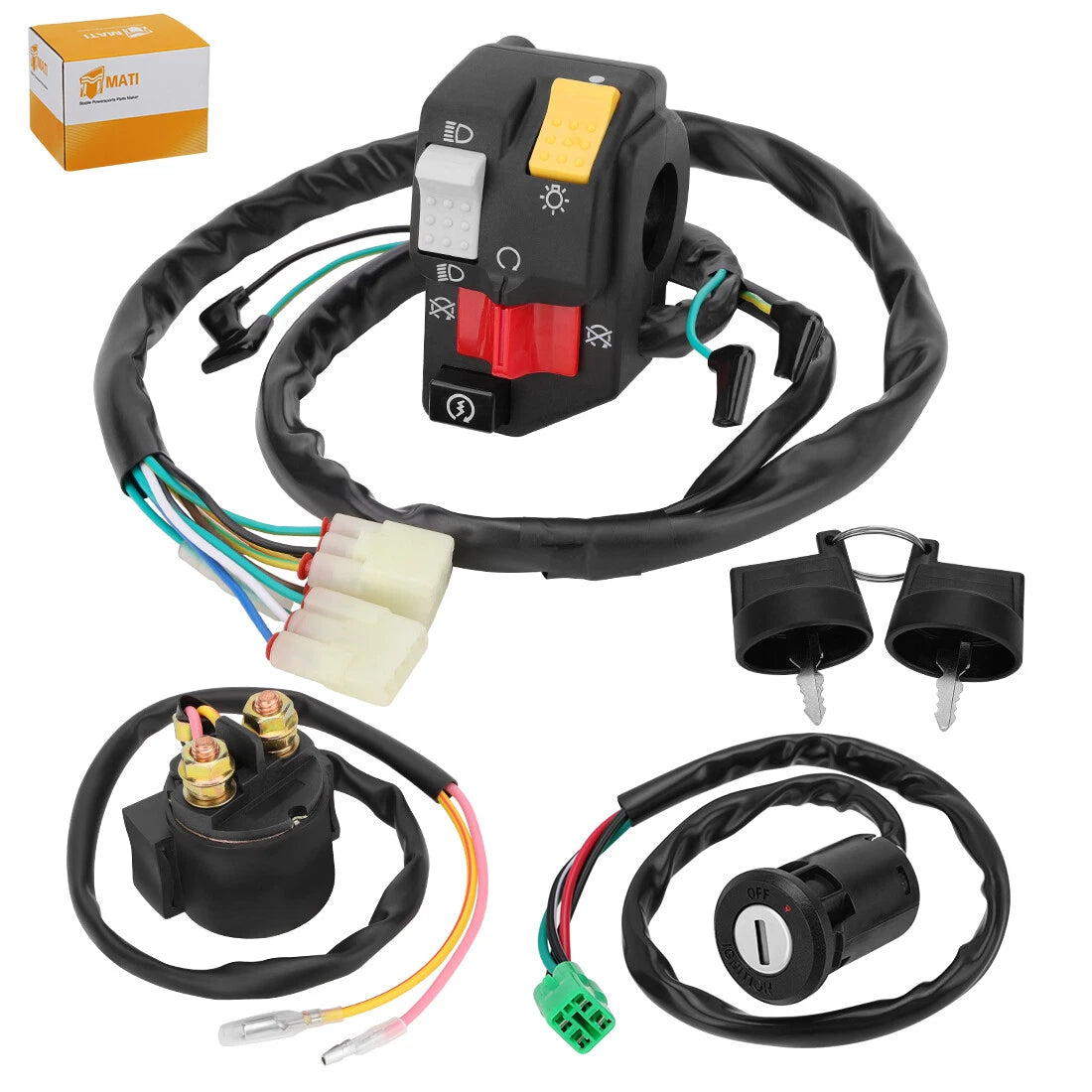 Handlebar Key Switch Starter Relay Kit for Honda Sportrax 400 (2000–2006)