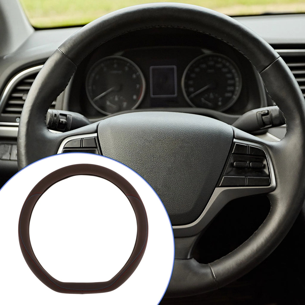 Steering Wheel Cover for Car (14.96", Deep Brown)