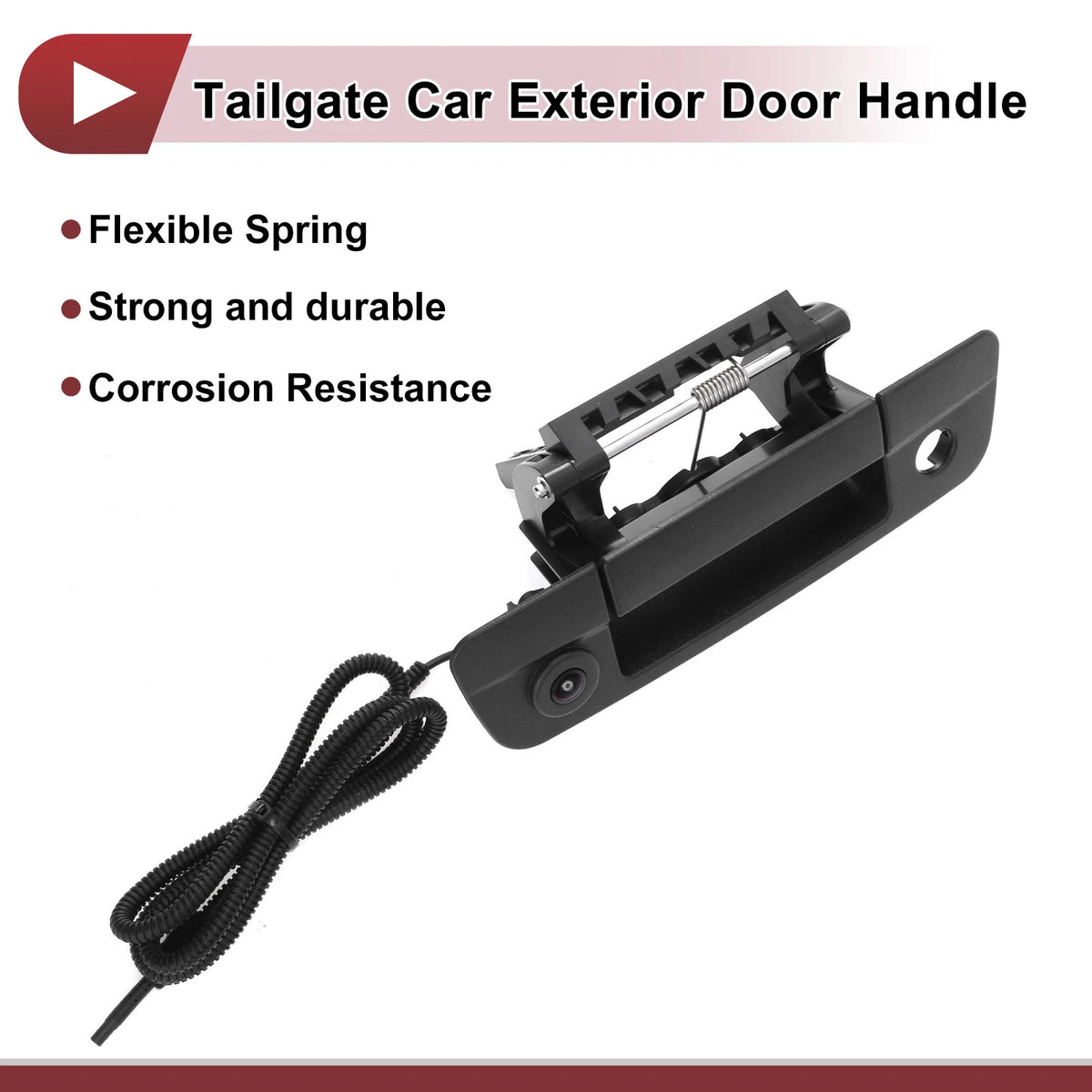 Tailgate Door Handle No. 68197873AA for Ram 1500 2500 3500 (2019–2023) Black