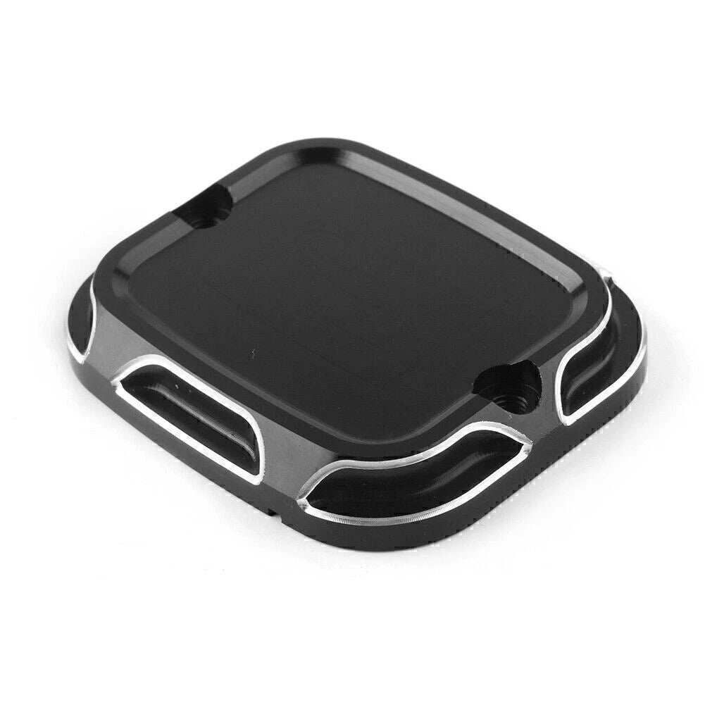 Black CNC Cut Front Brake Reservoir Master Cylinder Cover for Harley Softail