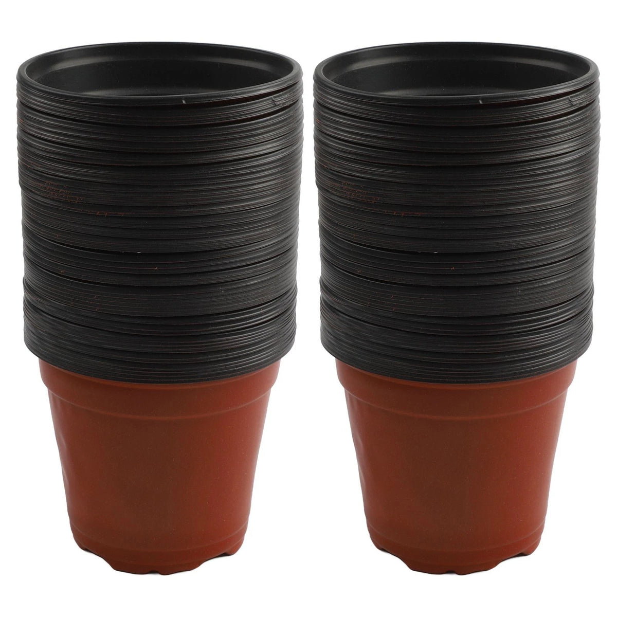 Set of 100 Round Plastic Flower Pots for Sustainable Gardening