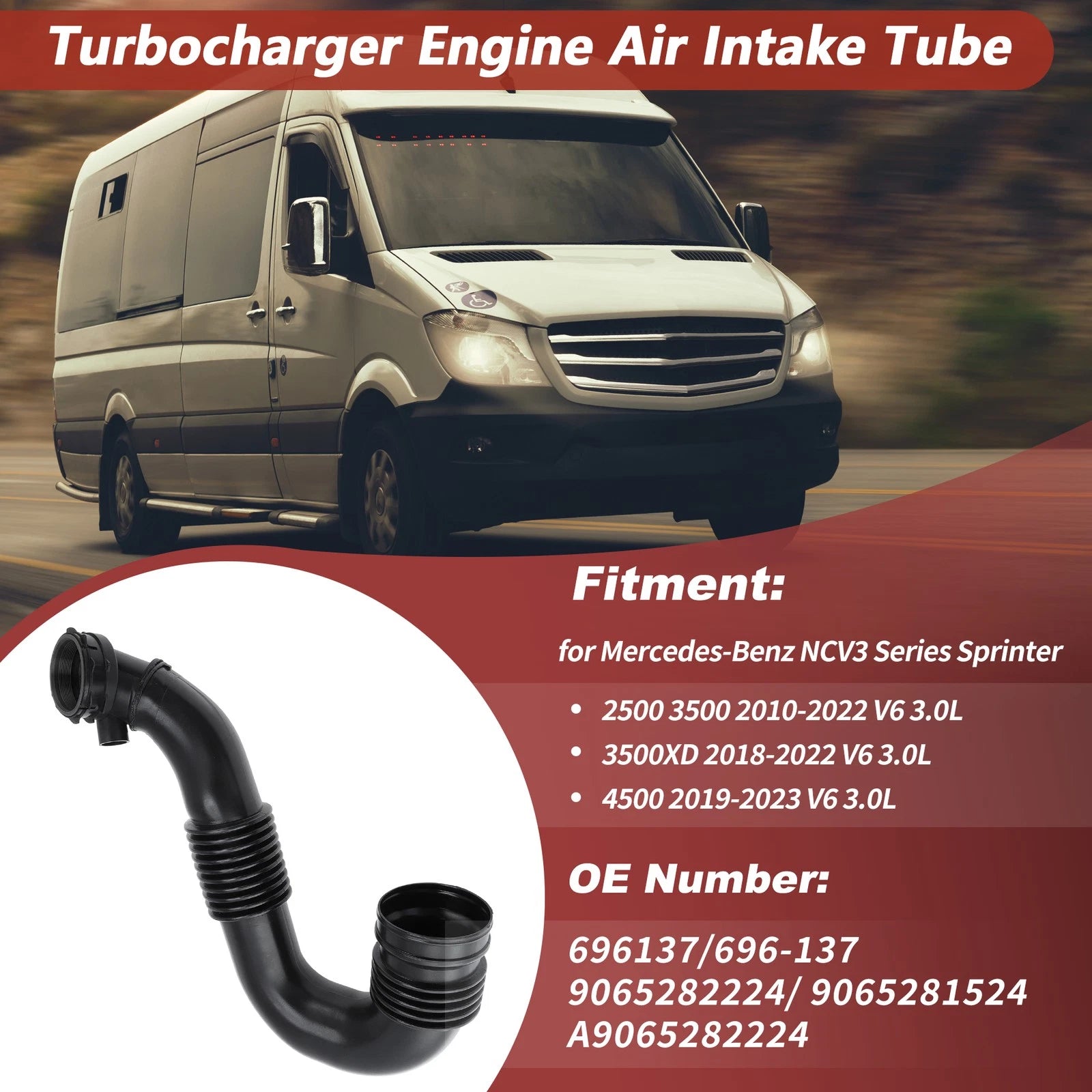 Air Intake Hose Replacement for Mercedes-Benz Sprinter 2500 3500 4500 (2019–2022)
