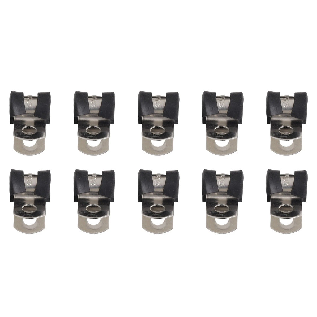 Set of 4 P Clips for Hose Pipe Clamp with Rubber Lining