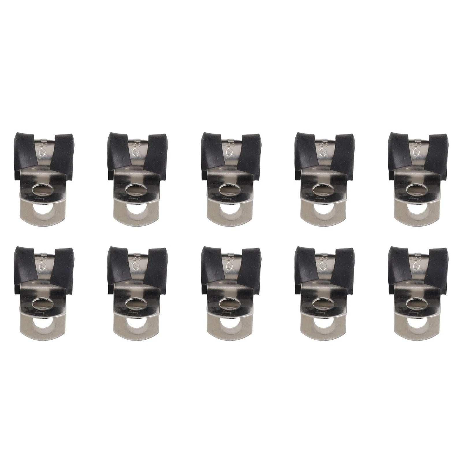 Set of 4 P Clips for Hose Pipe Clamp with Rubber Lining