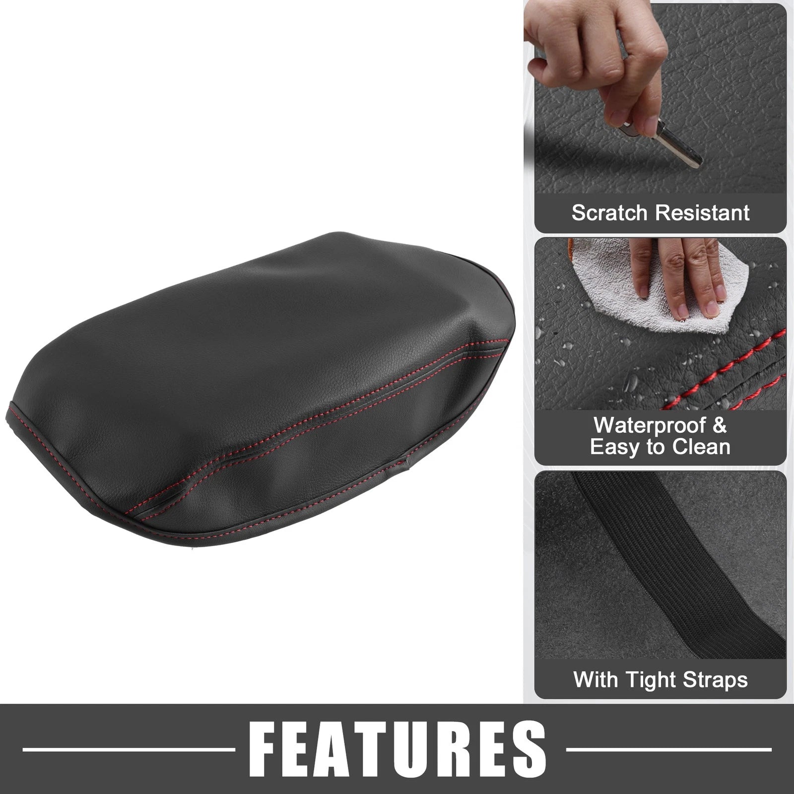 Center Console Pad Armrest Cover Black for Subaru Forester (2019–2023)