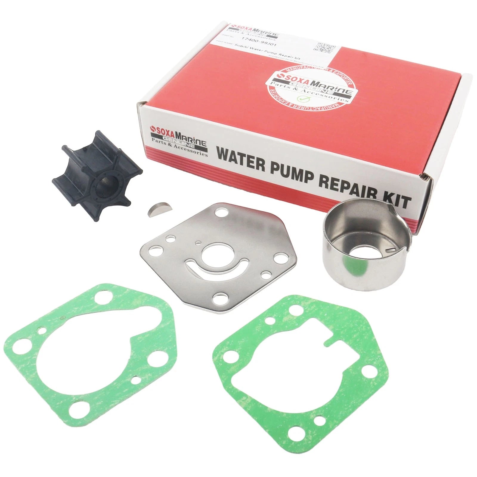 Water Pump Impeller Repair Service Kit for Suzuki 8 9.9 HP (1990–1999) 17400-99J00