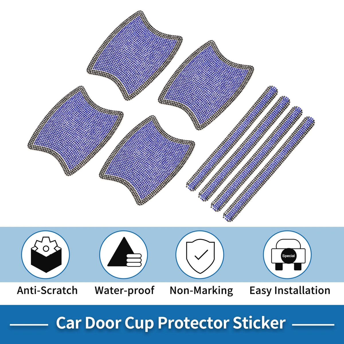 Door Handle Scratch Protector for - Blue, Black