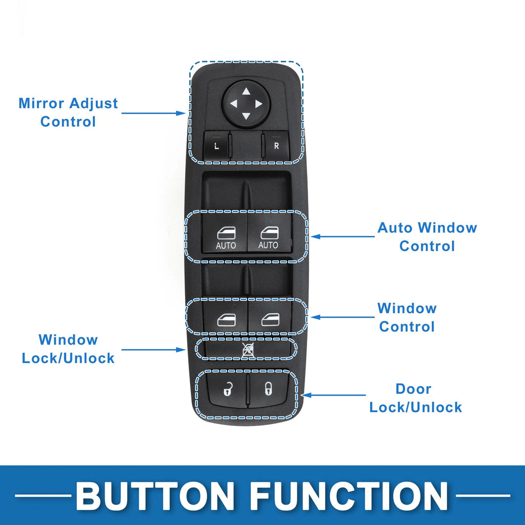 Power Window Switch Replacement 3 Pin for Dodge Grand Caravan (2005–2020)