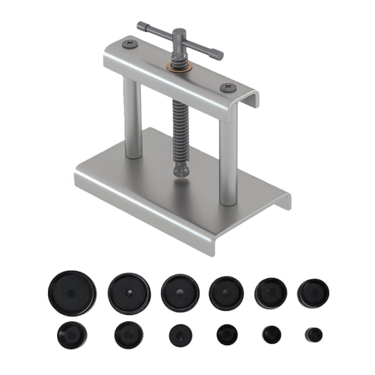 Watch Repair Press Tool for Back Case Covers (12 Interchangeable Molds)