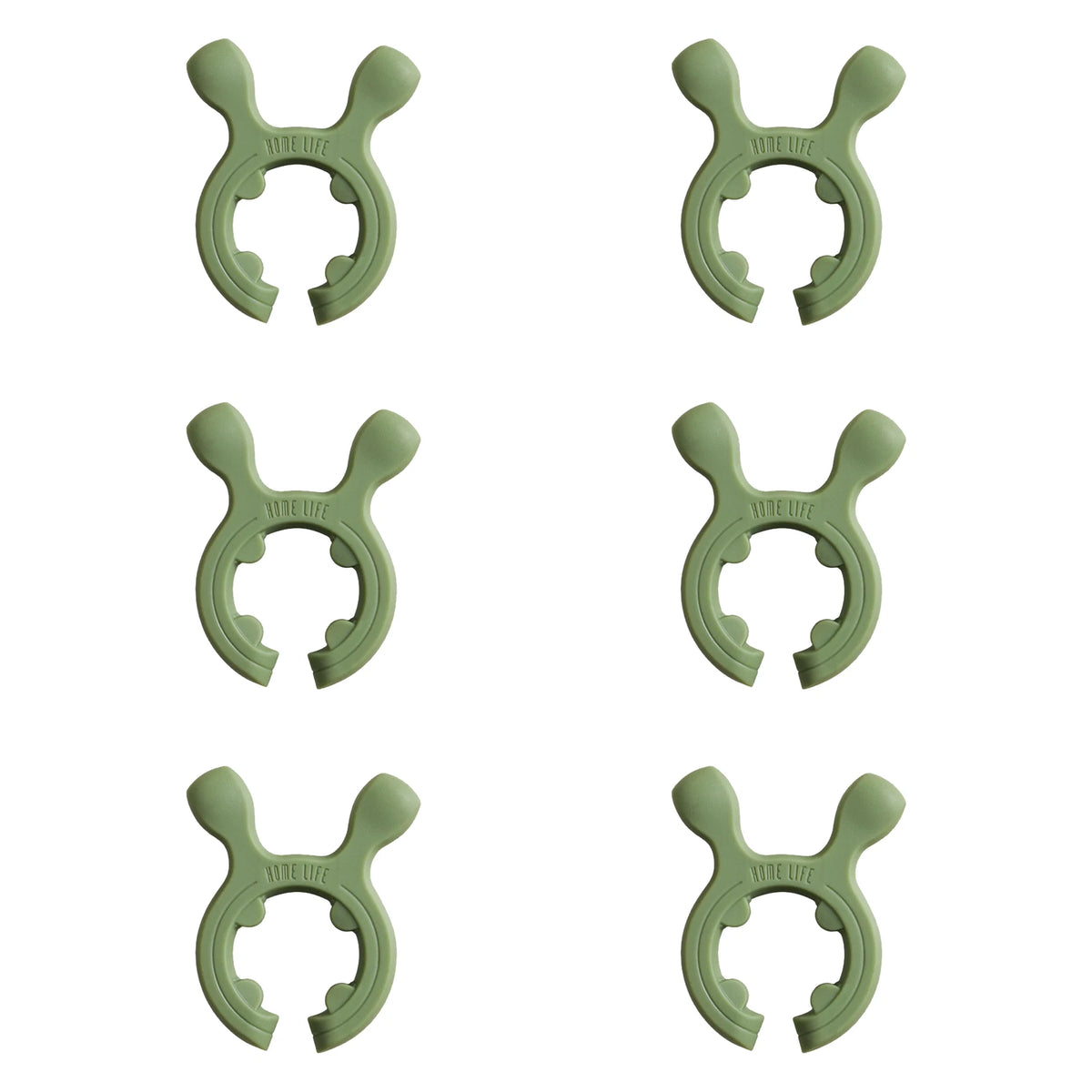 6 Pcs Heat Resistant Silicone Pot Handle Spatula Rack for Kitchen