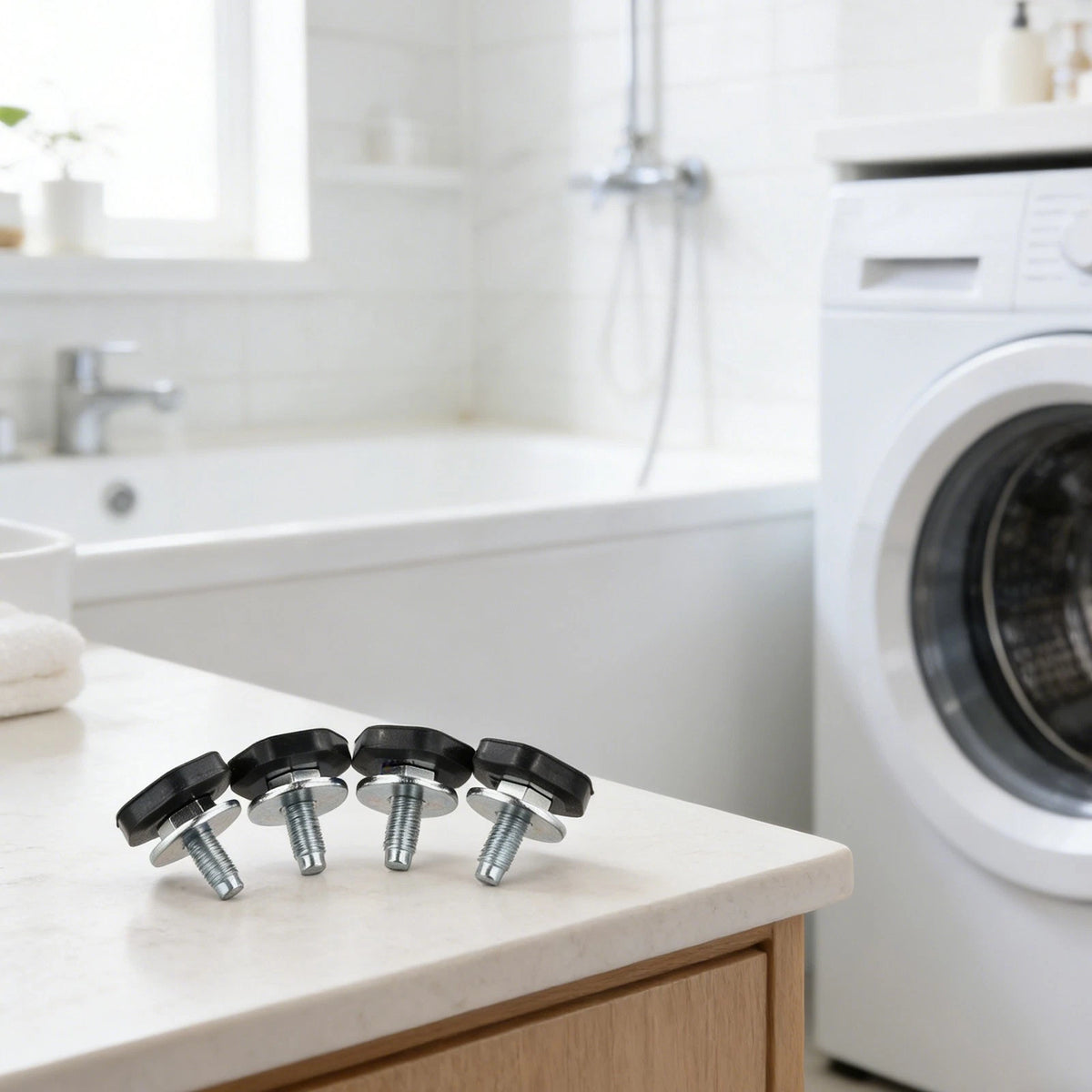 4PCS Fixed Feet for Drum Washing Machine with Non-Slip Balance Pads