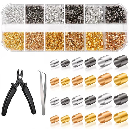 Crimping Beads Set with Plier Tweezers for Jewelry Making (2200PCS)