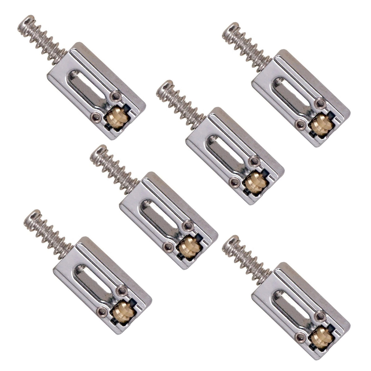 6-Pack Metal Roller Guitar Saddle Bridge String Saddles for E-Guitar H