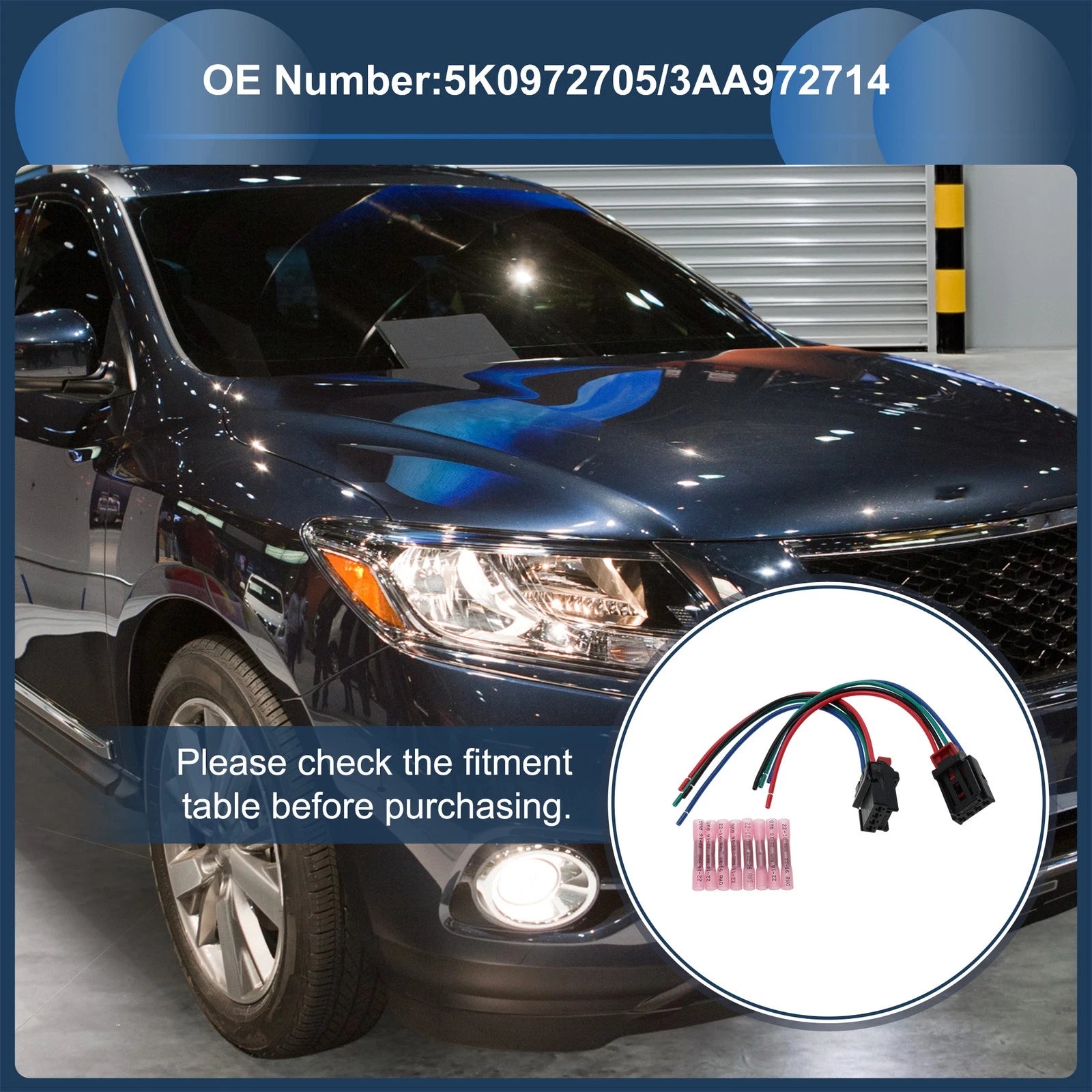 Headlight Wiring Harness Assembly OEM for Audi A3 2012–2017