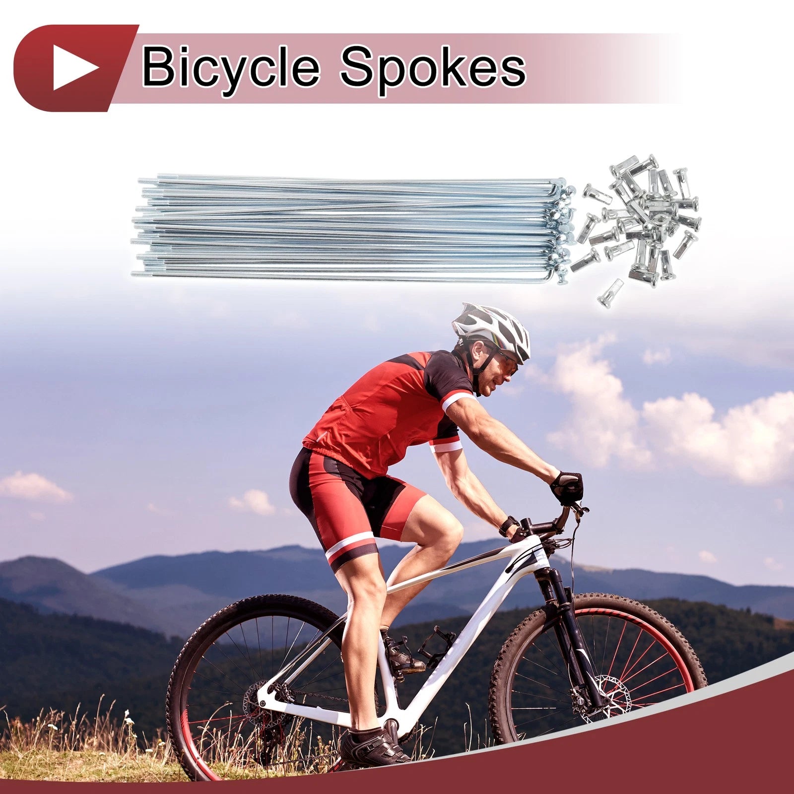 Bike Wheel Spokes 182 mm Galvanized Steel Carbon Replacement for (2010–2020)