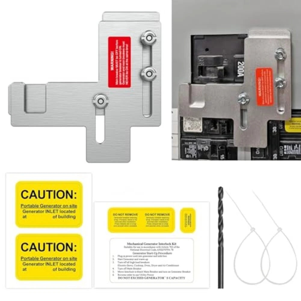 Generator Interlock Kit for Siemens 150/200 Amp Panels (with Zip Ties)