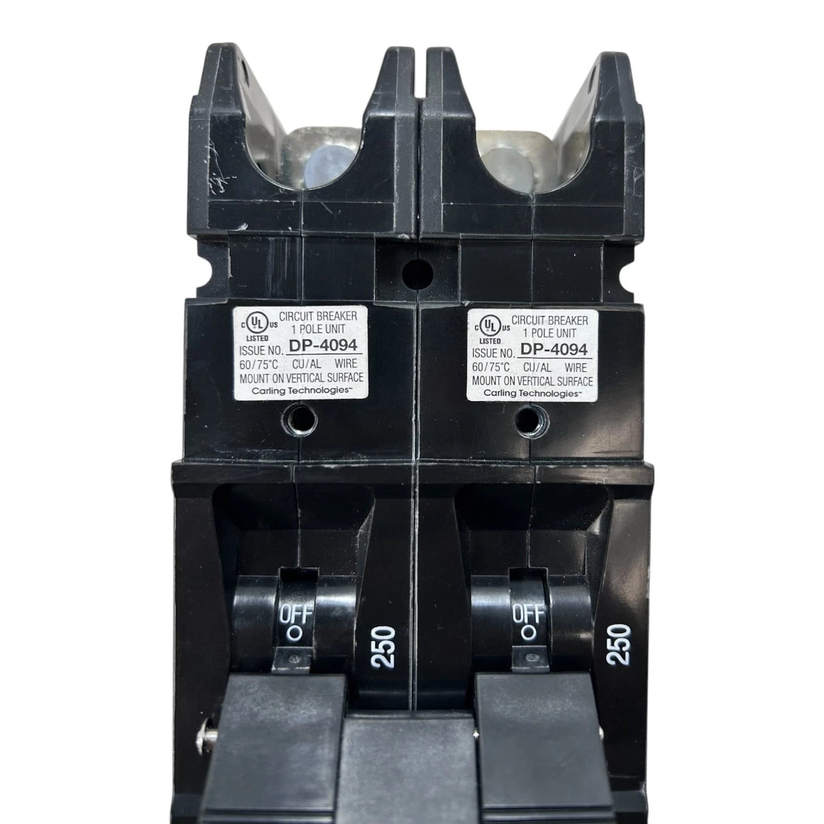 2 Pole Circuit Breaker 250A 125V for Carling Technologies FA2-B0-16-825-12A-BG
