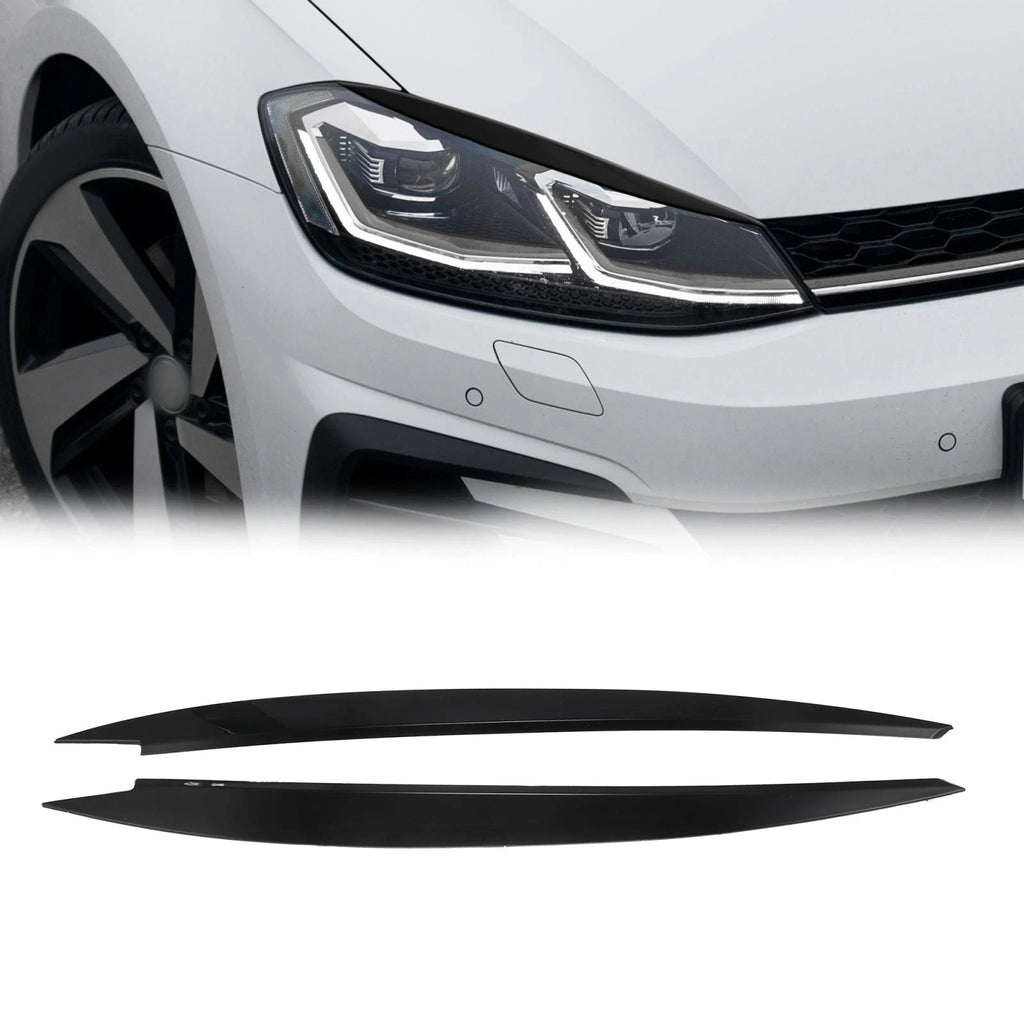 ABS Headlight Eyebrow Covers Pair Replacement for Volkswagen Golf (2013–2018)
