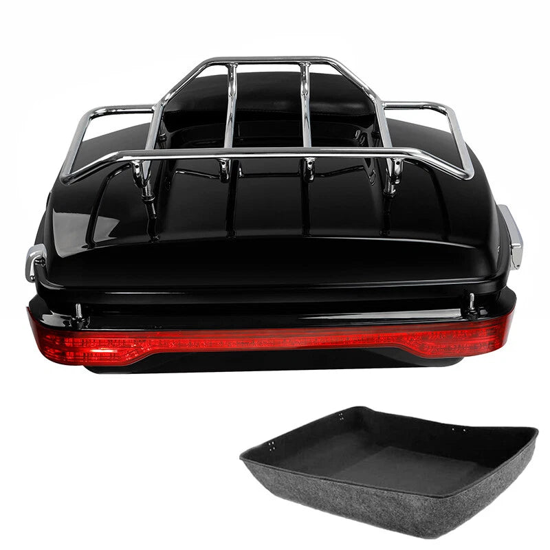 Chopped Trunk Backrest Luggage Rack LED Tail Light for Harley Touring (2014–2026)