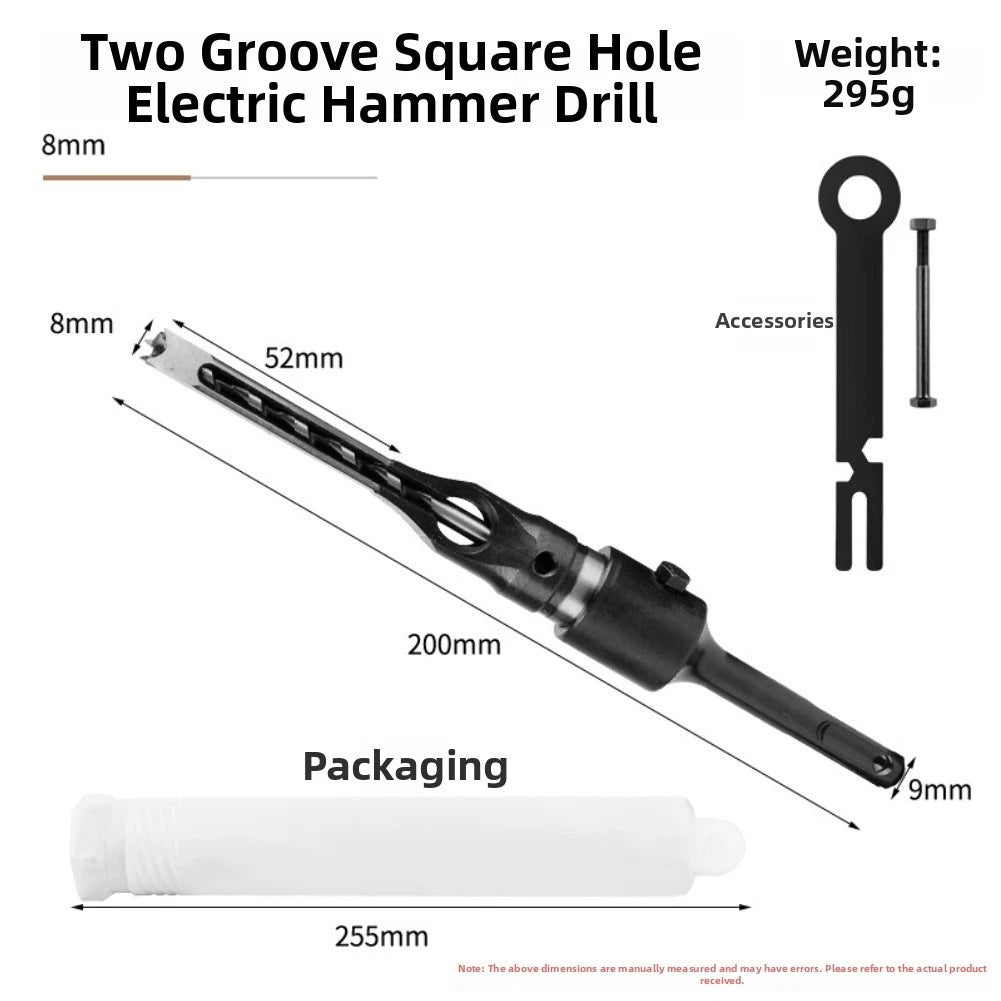 2X Slot Groove Square Hole Drill Bit for Hammer Drill Applications